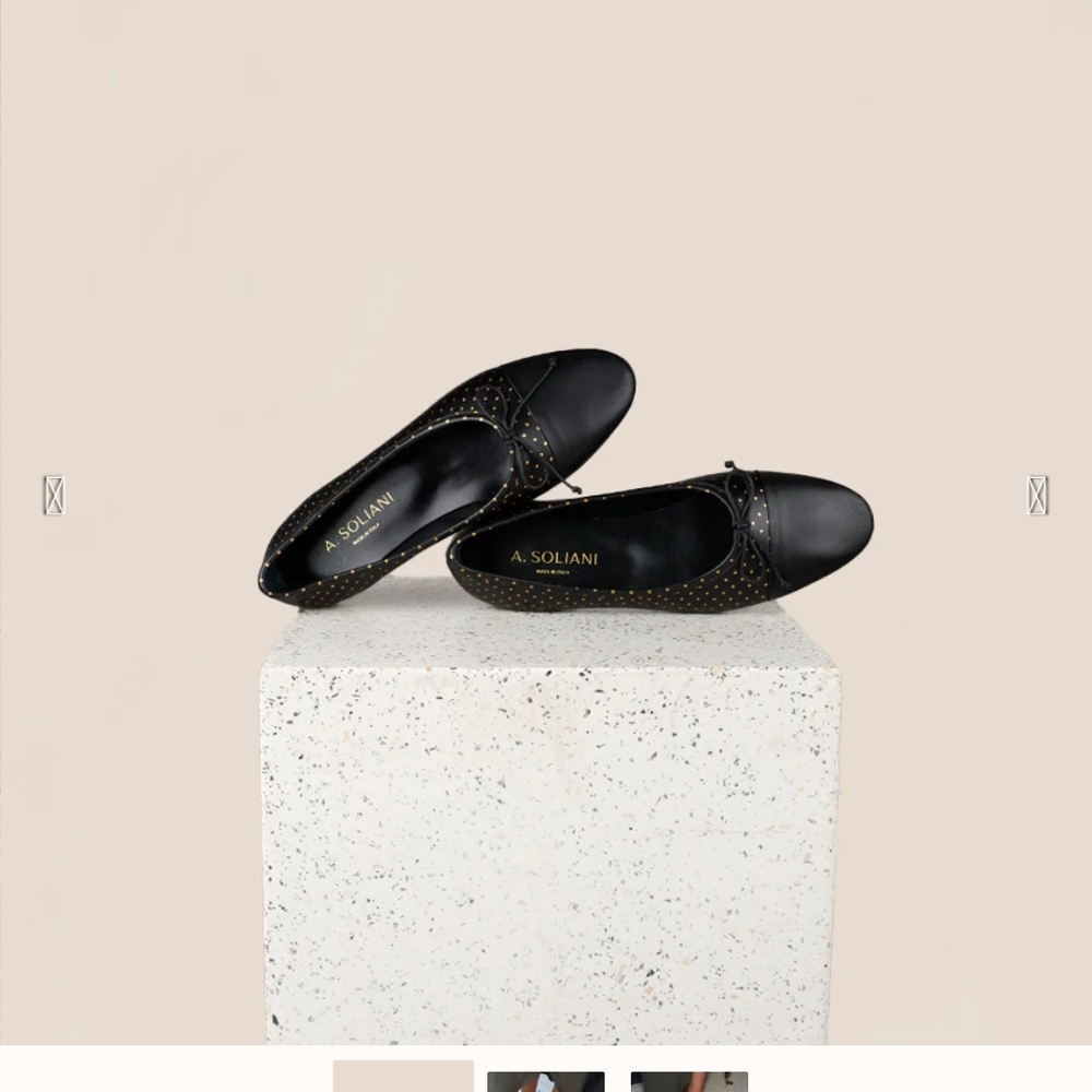 A. Soliani como Ballet Flats with Gold Stud Detail - Picture 5 of 9